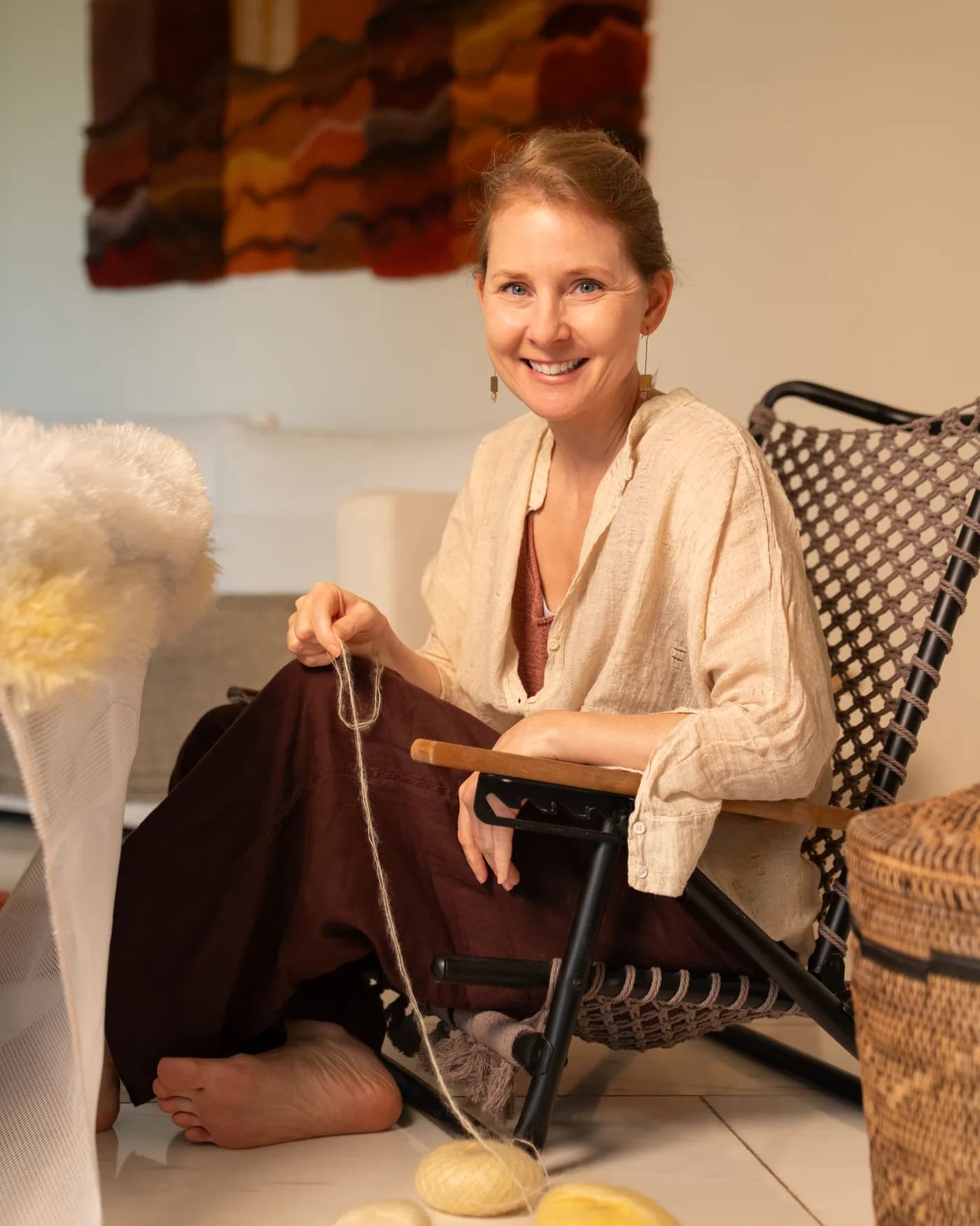 Portrait von Marisa Wieland, Textilkünstlerin in der Schweiz